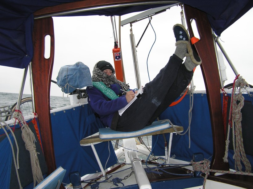 Writing at Sea in Slippers