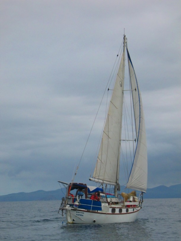 Mariah II, our first boat, a composite build and cutter rigged sloop.