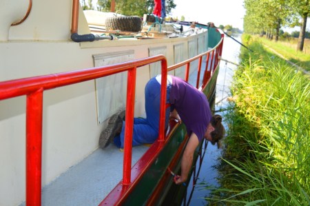 Jackie painting (cutting in - NOT fun!)