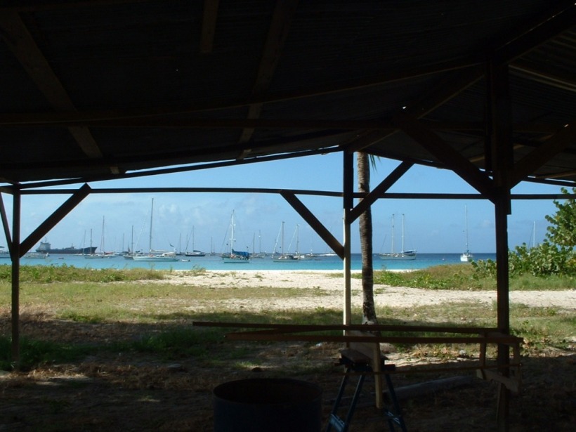 View from the dinghy-building-brothel-workshed.