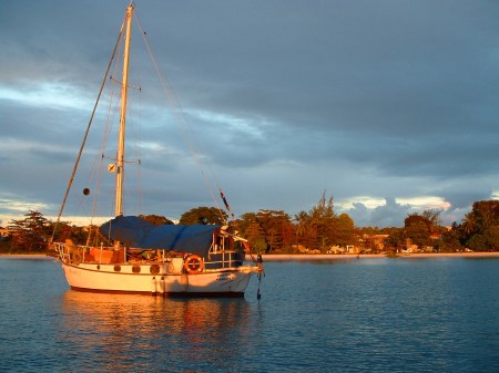 With our mast where it should be!