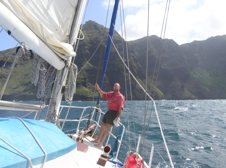 Getting into port is one of the best bits! Daniel's Bay, Marquesas.