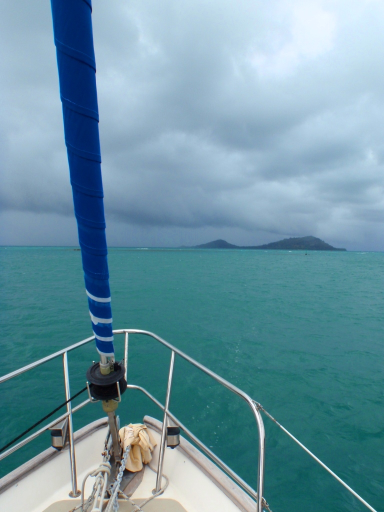 Weather watching at the Gambiers, where a dip in the isobars gave us a good-hiding!